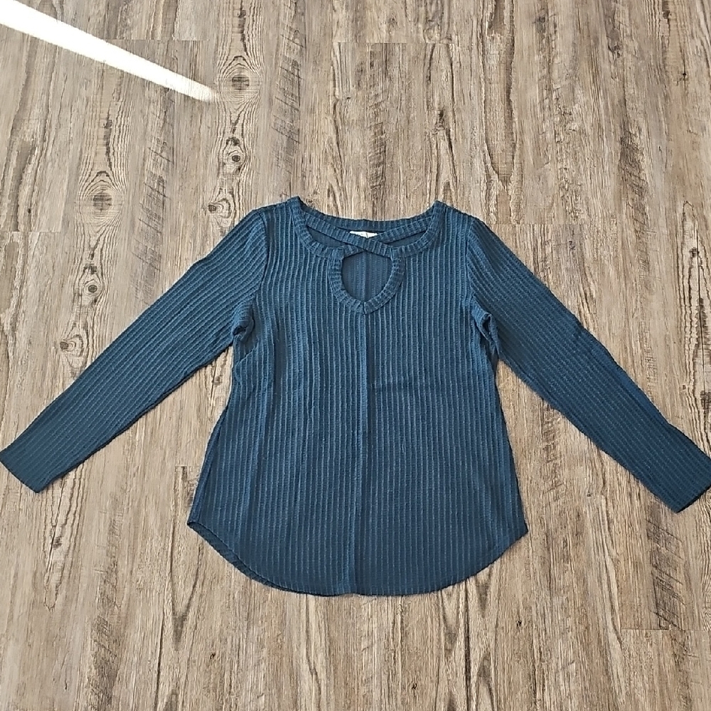 Blue Waffleknit Sweater